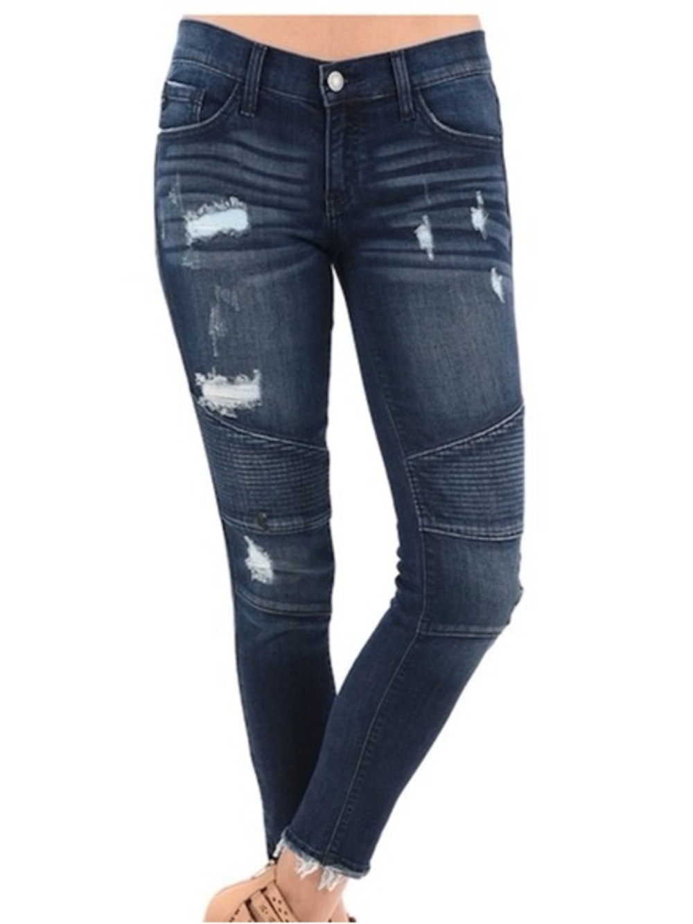 KanCan Dark Wash Distressed Skinny Jeans